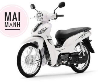 Xe máy SYM Angela 50 sơn mờ màu trắng đen tại Showroom Mai Mạnh.