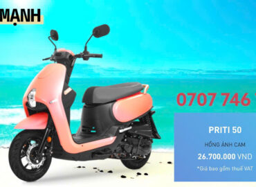 Xe ga SYM Priti 50 màu hồng ánh cam tại Mai Mạnh