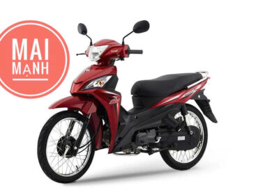 Xe SYM Angel 110 màu đỏ đen mạnh mẽ tại Showroom Mai Mạnh.